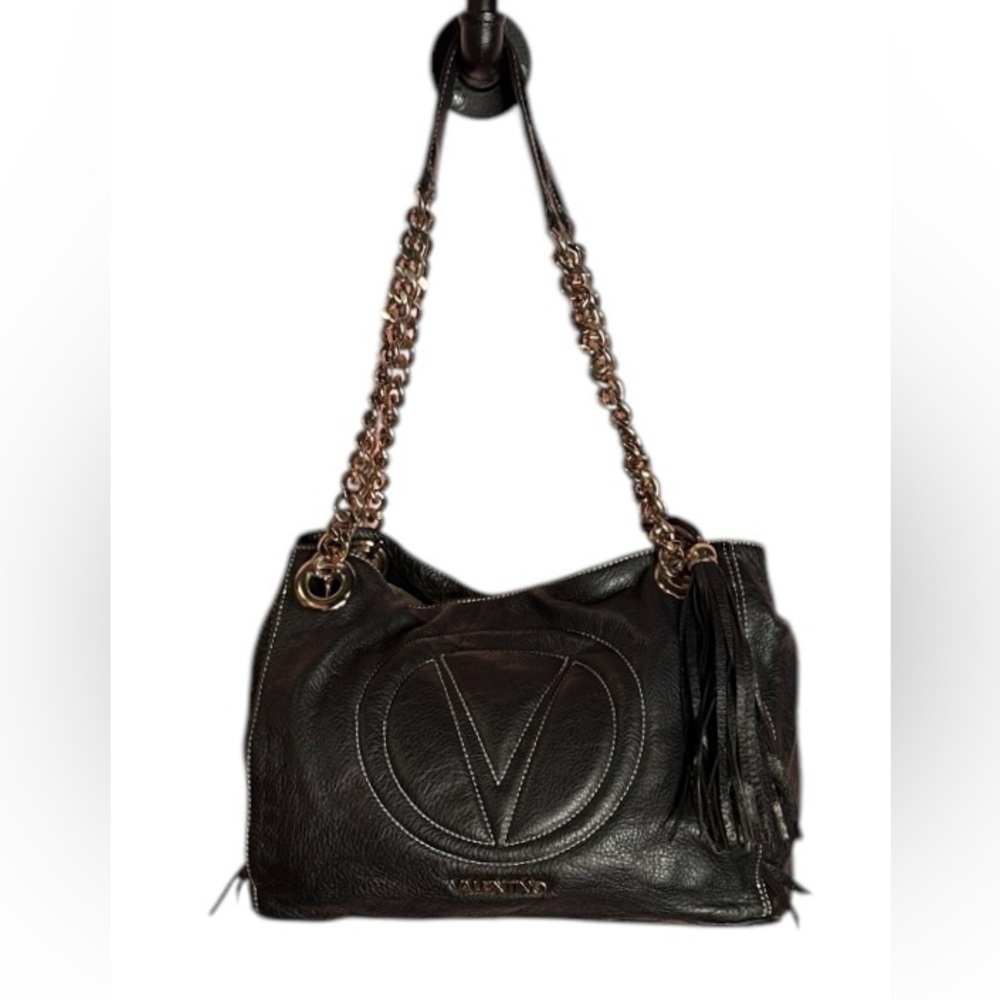 Valentino Black Leather Shoulder Bag